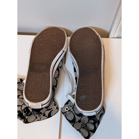 COACH Women's Bonney Hi-Tops Signature Logo W/Plaid Glitter Convertible Shoe 7.5 - Picture 4 of 7